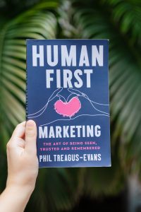 The front cover of Human First Marketing. 