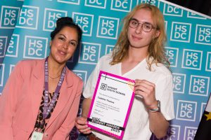 Cadellin with his award. 