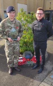Josh with his award, 
