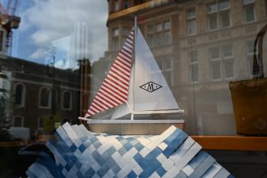 A boat made of paper art.