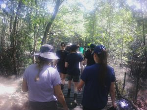 Students in the Borneo rainforest.