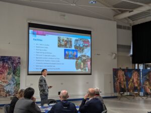 Ashley Grute presenting at the Business Breakfast.