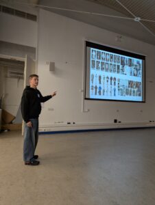Spencer Carroll at Alton College speaking to students. 