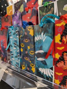 Superhero bookmarks at the Creative Enterprise Market.