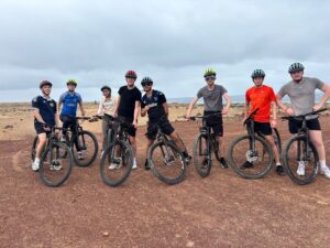 HSDC students on bikes in Lanzarote. 
