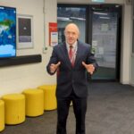 Kurt Hintz, our Interim Principal and CEO standing in front of the HSDC Space and Satellite Hub at Alton College.