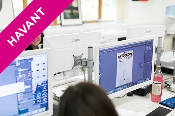 students working at computers