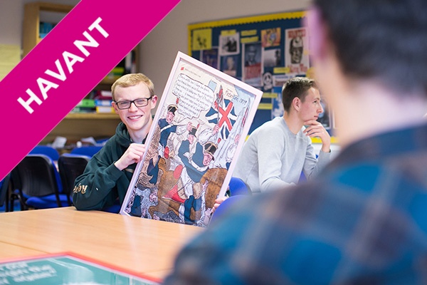 A student showing some History work.