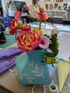 Paper flowers Alton College.