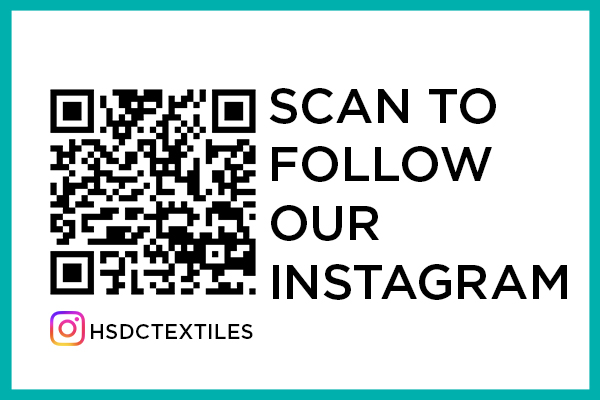 A QR code to scan to follow the HSDC Textiles Instagram account.