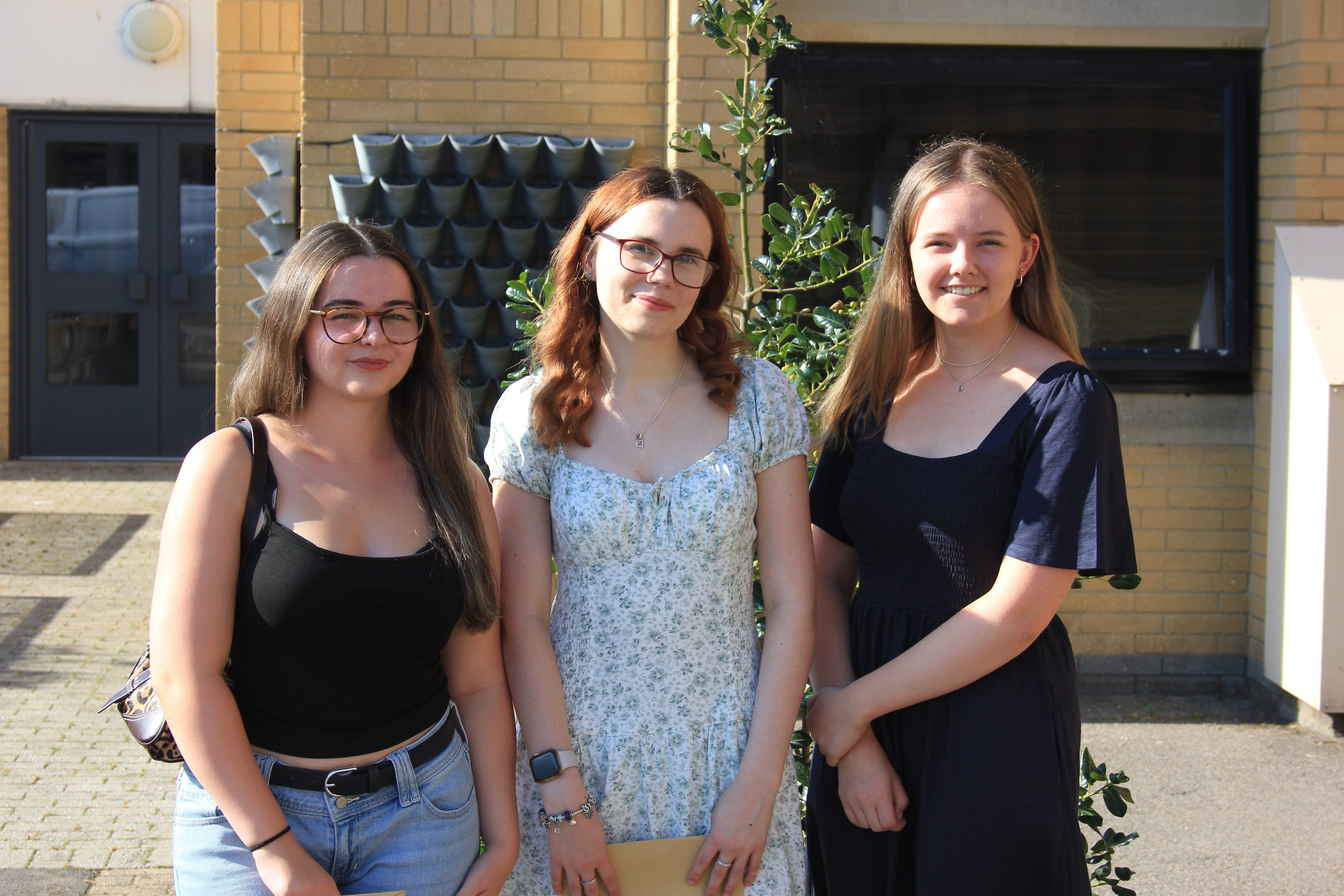 A trio of students at Results Day 2026.