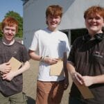 Alfie Keeping, Toby Shellard, Nathan Dowdeswell at Results Day 2026.