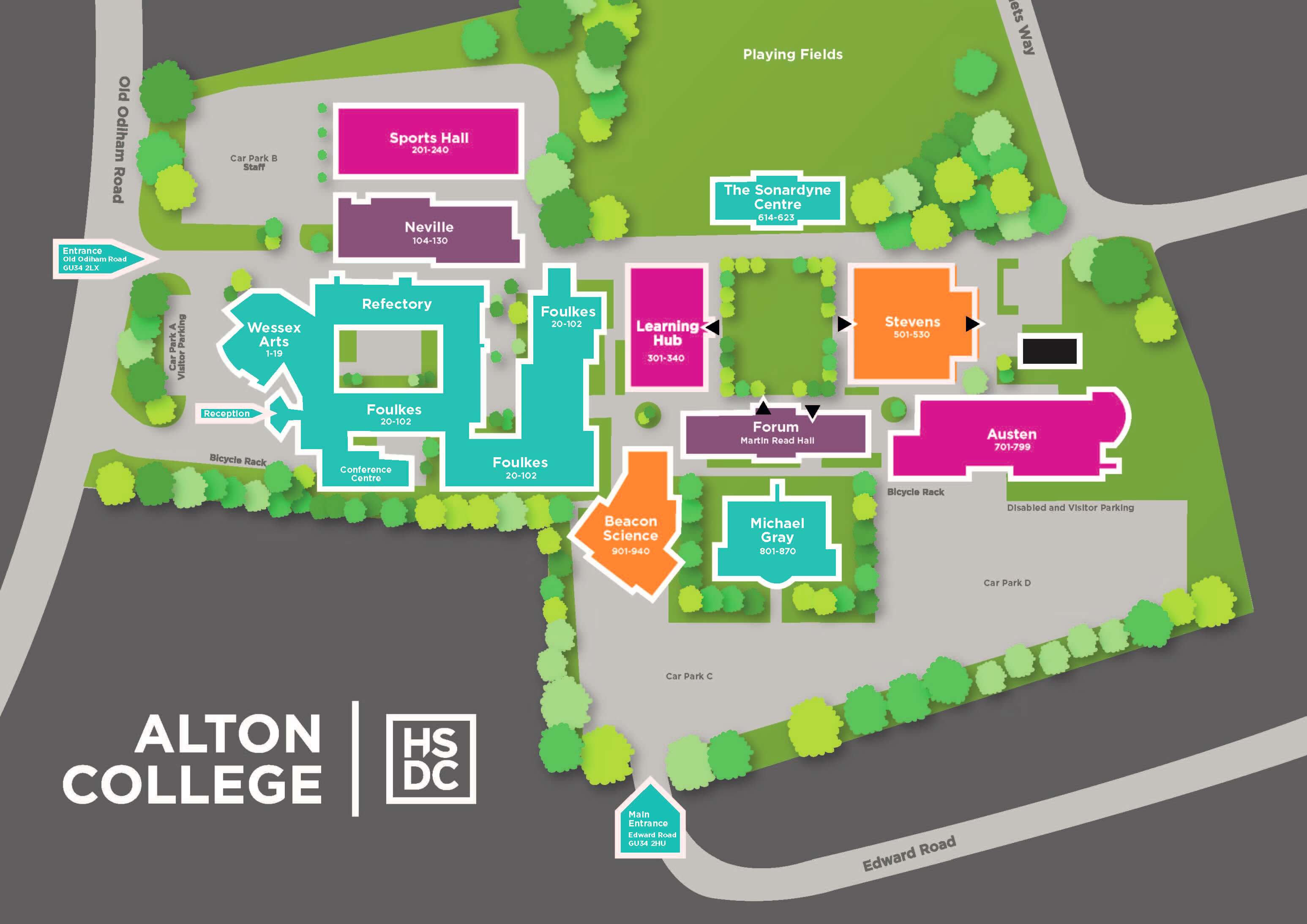 Alton Campus Map by room numbers