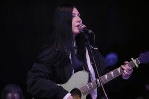 HSDC Student Lilly performing at the Road From Karachi event.